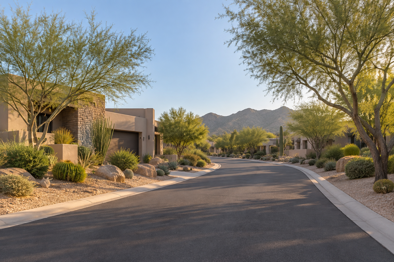 A Scottsdale Arizona residential street, illustrative