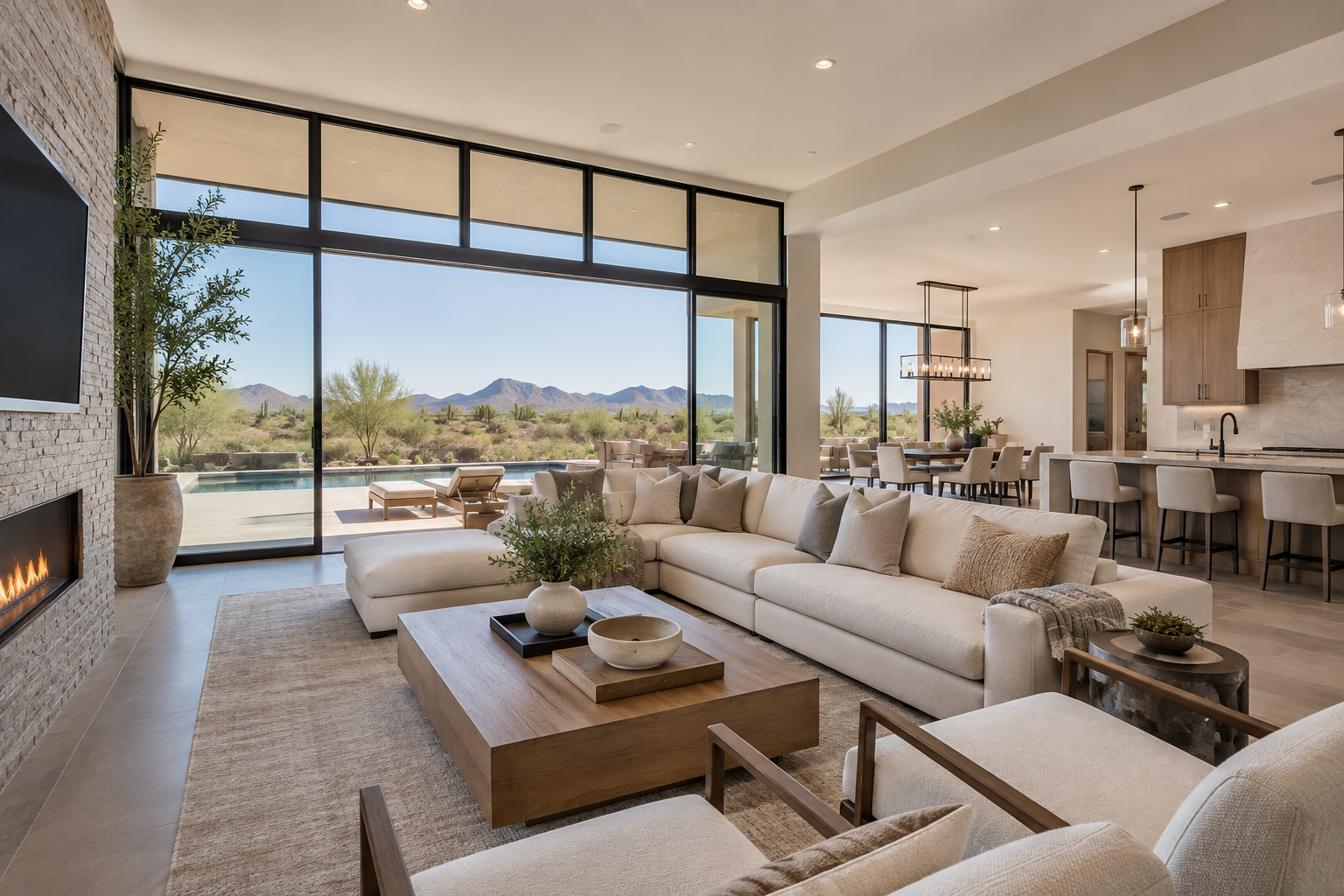 A bright Scottsdale Arizona home interior, illustrative